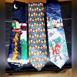 Christmas Santa Yule,Wembley,Korea ties bundle-3 pcs.